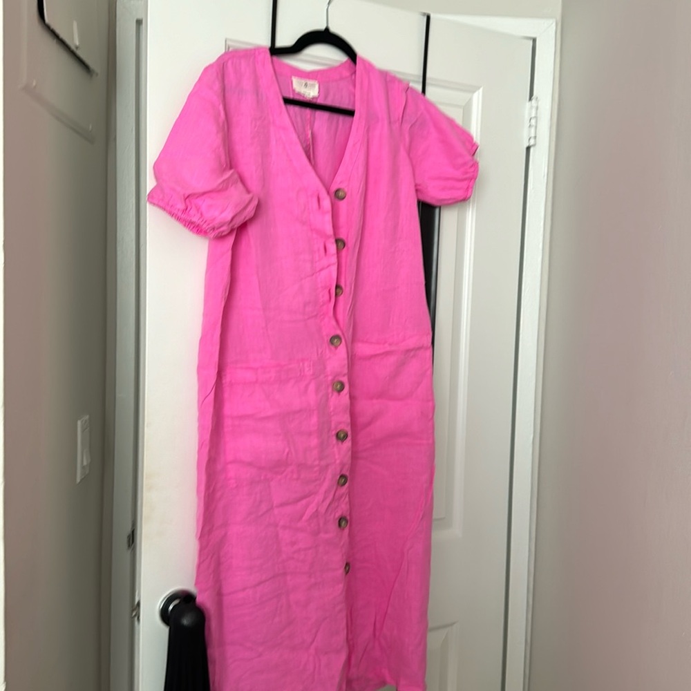 Lou & Grey hot pink dress